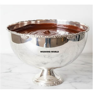 Silver Plated Metal Hammered <b>Chocolate</b> Bowl For Kuwait Saudi Dubai Wedding Premium Quality <b>Fancy</b> new <b>Chocolate</b> Bowl - Product Image 3