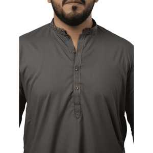 Ensemble de vêtements d'extérieur pour homme en coton mélangé gris fumé E-30, sans impression - Product Image 6