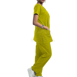 Medical <b>Doctor</b> Nursing Scrub Uniform <b>Set</b> Wholesale Cotton Made New Style Medical Scrub <b>Set</b> - Product Image 4