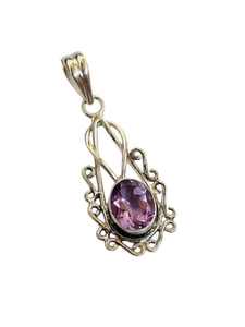 Amethyst Pendant Gemstone 925 Sterling Silver Handcrafted Jewelry February <b>Birthstone</b> Gift for Women & Children's - Product Image 6