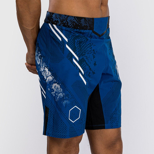 Short de combat MMA de qualité supérieure Bjj Training Mma Men Fight Night Short de combat pour hommes Long Fit Blue/USA - Product Image 2