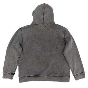 Sudadera con Capucha para Hombre, 100% Algodón, Felpa Francesa, Color Sólido Lavado, con Bolsillo, Estilo Casual Urbano, Corte Regular, para Otoño, Color Gris - Product Image 2