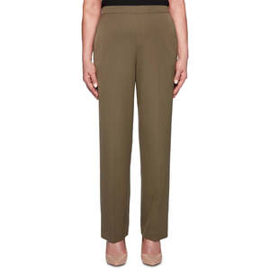 Pantaloni Pull-On Cedar Canyon di Alfred Dunner per Donna, Verde, Taglia 12 Petite, Vita Alta, Tessuto Crepe Antipiega - Product Image 1