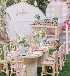 โต๊ะเด็กหวายวินเทจน่ารักยาวปาร์ตี้กลางแจ้งปรับแต่งขนาดและสีราคาโรงงาน - Product Image 2