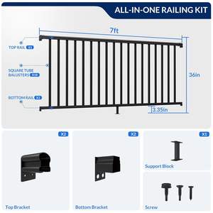 Sistema de Barandilla de Escalera de Seguridad para Exteriores, Estilo Minimalista, Acero Inoxidable con Recubrimiento en Polvo, Protección UV, para Villas y Centros Comerciales - Product Image 4
