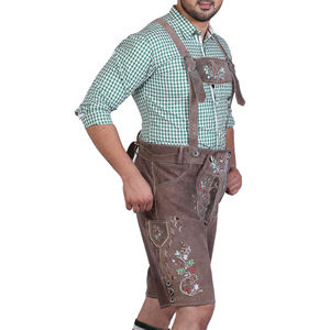 2025 vente chaude Oktoberfest bavarois véritable vache fendue daim court Lederhosen pour hommes traditionnel authentique allemand tenue marron - Product Image 5