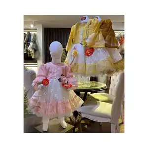Vestidos de algodão para bebês meninas, vestidos especiais de algodão para recém-nascidos, novo design, novo design, 2024, coleção especial