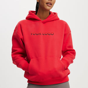 2025 nouveau arrivé pull sur mesure surdimensionné femmes sweats à capuche 100% coton polaire respirant coupe ample à capuche et sweat - Product Image 1
