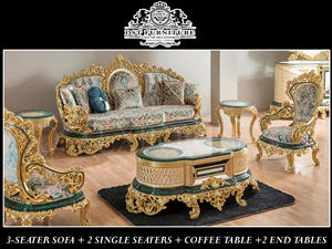 Conjunto de sofás italianos de terciopelo para sala de estar, muebles de lujo de estilo de vida, 3 plazas - Product Image 5