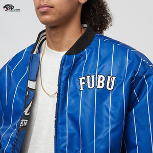 Custom Satin Baseball Teams Jacket with Front Embroidery Stand Collar for Winter Season with Team Number and Name - Product Image 6