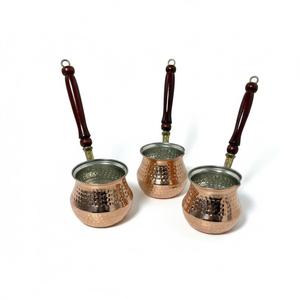 Ensemble de 3 pièces vintage en cuivre pour cafetière, traditionnel pour le thé, vaisselle automatique durable en laiton, verre, céramique, plastique, métal - Product Image 5