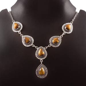 Collar de Citrino con Baño de Oro, Hecho a Mano, Plata de Ley 925, con Piedras Preciosas, para Niñas y Mujeres, Certificado IGI, Venta al Por Mayor - Product Image 4