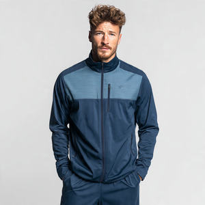 100% Polyester <b>Winter</b> Training <b>Jacket</b> Men Sports <b>Running</b> Zipper Front Logo Stand Collar Windproof Breathable High Street - Product Image 4