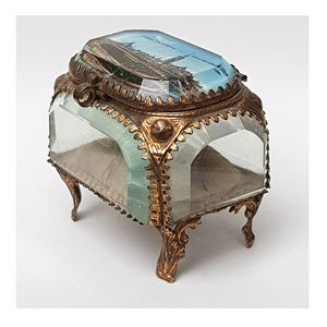 Laiton antique fini taille personnalisée cadre en laiton biseauté verre stockage bijoux bibelot maquillage accessoires souvenir boîte de rangement - Product Image 3