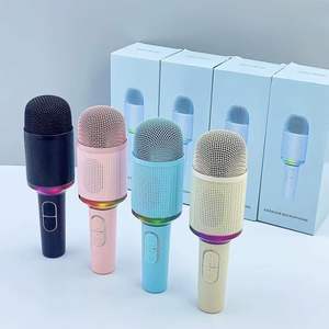 Micrófono Led H9, micrófono portátil rosa con Bluetooth, Karaoke inalámbrico, canto con luces Rgb para teléfono Universal - Product Image 4