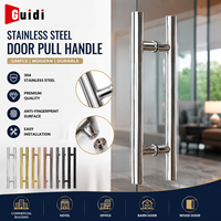 Poignée de porte en acier inoxydable en forme de H GUIDI, poignée de porte en verre moderne, fournisseur direct d'usine de quincaillerie en gros, quincaillerie de porte