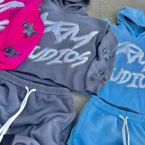 Chándal para hombre, conjunto de pantalones de chándal acampanados y Sudadera con capucha, chándal Unisex con estampado de diamantes de imitación, sudaderas con cremallera, conjunto de pantalones de chándal acampanados - Product Image 2