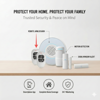 Kit d'alarme de sécurité intelligente WiFi, alarme sans fil DIY contre les cambriolages avec capteurs de porte PIR, fonctionne avec Alexa Google Home