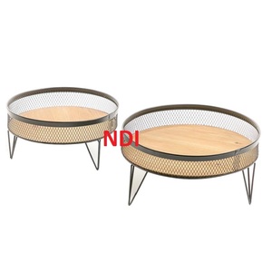 Juego de 2 soportes de pastel hechos a mano de alta calidad de forma redonda para servidor de pastel de taza soporte de pastel de Metal y madera de estilo clásico - Product Image 1