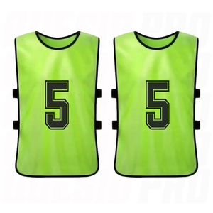 Custom Green Sublimated Team <b>Training</b> <b>Bibs</b> Vest With Number 1 Crew Neck Sleeveless Breathable Polyester Soccer <b>Training</b> <b>Bibs</b> - Product Image 3