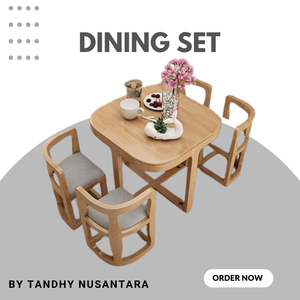 Ensemble de salle à manger moderne et simple, réglable, couleur personnalisée, bois, plusieurs chaises de salle à manger, meubles en teck de haute qualité, ensemble de restaurant - Product Image 4