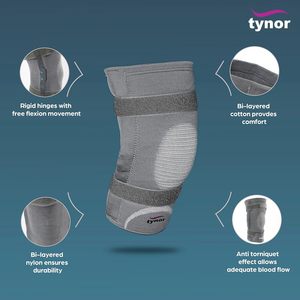 Rodillera con bisagra rígida y tejido tubular de calidad duradera para alivio del dolor de rodilla, a la venta por exportadores - Product Image 3