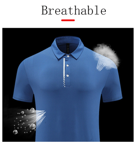 Logo personnalisé de haute qualité Causal Business Sports pour Polo Qualité Plain Ice Feel Nylon Spandex Col inversé Imprimé Tricoté - Product Image 4