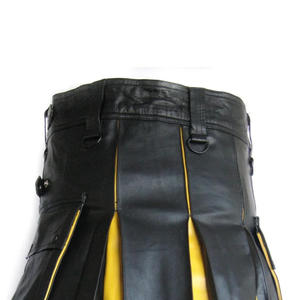 กระโปรงสั้นหนังใส่สบายและน้ำหนักเบาสำหรับผู้ชายกระโปรงสั้นแบบเป็นทางการทำจากหนังคุณภาพระดับพรีเมียมขายส่ง - Product Image 4