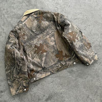 Vêtement de sport camouflage en coton 100% pour homme, pantalon cargo et veste zippée, lavage à l'acide personnalisé en gros, poids lourd pour l'extérieur