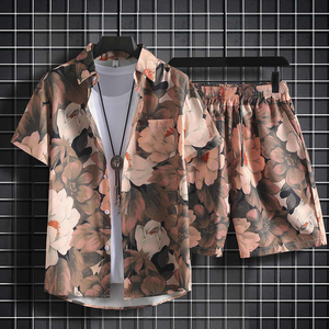 Customized <b>Men's</b> Eco-Friendly 100% Cotton Hawaii Five Quarter Pants Summer <b>Beach</b> <b>Shirt</b> Loose Fit Velour Set for Winter Season - Product Image 1