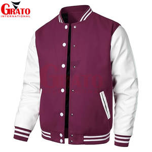 Streetwear Letterman Varsity Jacket à manches en cuir PU personnalisé pour hommes, bombardier à capuche sur support élégant et à la mode, vêtements d'hiver formels - Product Image 1