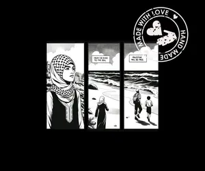 Sweat-shirt à capuche en molleton 100% coton, noir, avec motif palestinien en arabe, fierté palestinienne - Product Image 6