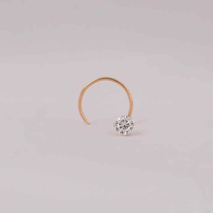 Impresionante Diseño Minimalista, Diamante Cultivado en Laboratorio de Corte Redondo de 0.20 CT, Oro Sólido de 14 Quilates, Pin para la Nariz, Creación de Joyería Especial para Niños - Product Image 1