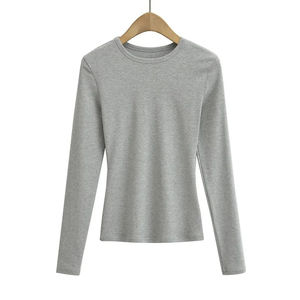 Vente en gros Nouveau design Meilleure vente T-shirts à manches longues pour femmes T-shirts personnalisés en coton respirant et surdimensionné pour femmes 2025 OEM - Product Image 6