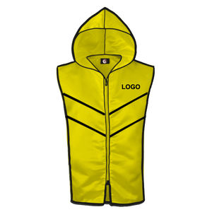 Combinaison de veste, short et gilet en satin jaune sans manches, respirante, pour entraînement, unisexe adulte, boxe, tissu polyvalent - Product Image 2