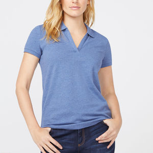 2024 último diseño mujer sólido manga corta Casual para Polo camiseta tamaño personalizado Logo 100% algodón venta al por mayor de alta calidad Knitte - Product Image 1