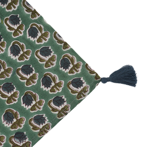 Serviettes imprimées à la main tendance 2025, vert basilic et bleu paon, en coton, pour la décoration de table, directement d'Inde - Product Image 4