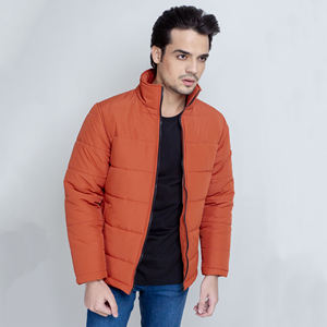 Veste matelassée à col montant en toile d'hiver pour homme, logo personnalisé, couleur assortie, logo frontal - Product Image 5