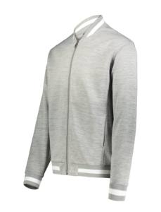 Chaqueta Varsity gris para hombre para Chicago for Bulls Lona bordada Cuello alto Estilo vintage Cierre de cremallera Invierno - Product Image 3