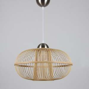 โคมไฟระย้า E27โคมไฟหวายไม้ไผ่สานด้วยมือโป๊ะแสงธรรมชาติมีขนาดเล็กแบบดั้งเดิมที่เรียบง่าย - Product Image 1