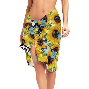 Top qualité Sublimation impression femmes couverture toute la plage Sarong 2025 femmes maillots de bain couvrir personnalisé imprimé plage Sarong - Product Image 2