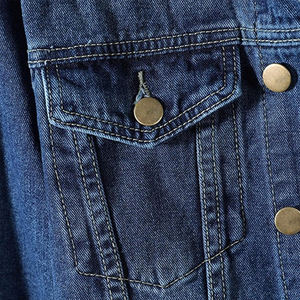 Vente en gros Veste en jean de coton de couleur bleue Veste en jean chaude d'hiver à manches longues de grande taille pour hommes adultes - Product Image 4