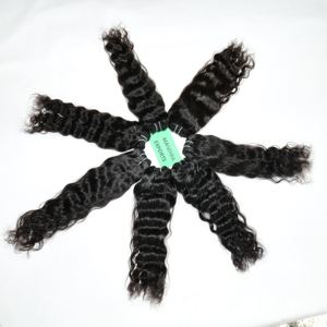 Máquina Remy, proveedor de trama doble, cabello de color negro, paquetes ondulados sin tengle natural, extensiones de cabello indio humano de templo virgen - Product Image 4