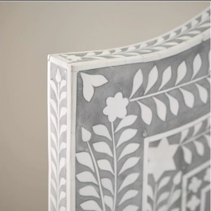 Lit Queen/King fait à la main avec incrustation d'os floral Design en bois massif et contreplaqué de fer pliable et gonflable pour la chambre à coucher - Product Image 5