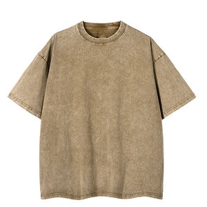Camiseta lavada con ácido de algodón 100% para hombre, camiseta de gran tamaño con hombros caídos y peso pesado 200 GSM Stone Wash - Product Image 6
