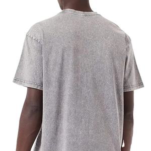 Camiseta 100% Algodón con Lavado Ácido, Estilo Vintage, Desgastada, para Hombre, Talla Grande, Venta al Por Mayor, Camisetas para Hombre con Lavado Ácido HS 2026 - Product Image 4