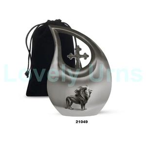 Venta caliente gran lágrima gota León cremación urna para cenizas de adultos urna cruzada decorativa con bolsa de terciopelo gratis - Product Image 5