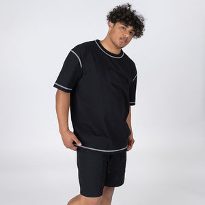 Ensemble t-shirt et short pour tout-petits unisexe, 100% coton, décontracté, respirant, été 2025 - Product Image 3