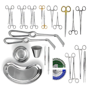 Juego de Instrumentos Quirúrgicos Manuales de Alta Calidad de 27 Piezas, con Logotipo Personalizado, de Acero Inoxidable, Autoclavables, con Certificación CE e ISO, Venta al Por Mayor - Product Image 1