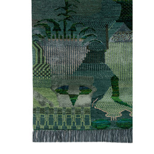 พรมขนสัตว์และไหมถักมือลายกราฟิกสีเขียวขนาดใหญ่ รุ่นแมนชาฮา สำหรับตกแต่งห้องนั่งเล่นหรือทางเดิน สำหรับวัยรุ่น-Les-2758 - Product Image 4